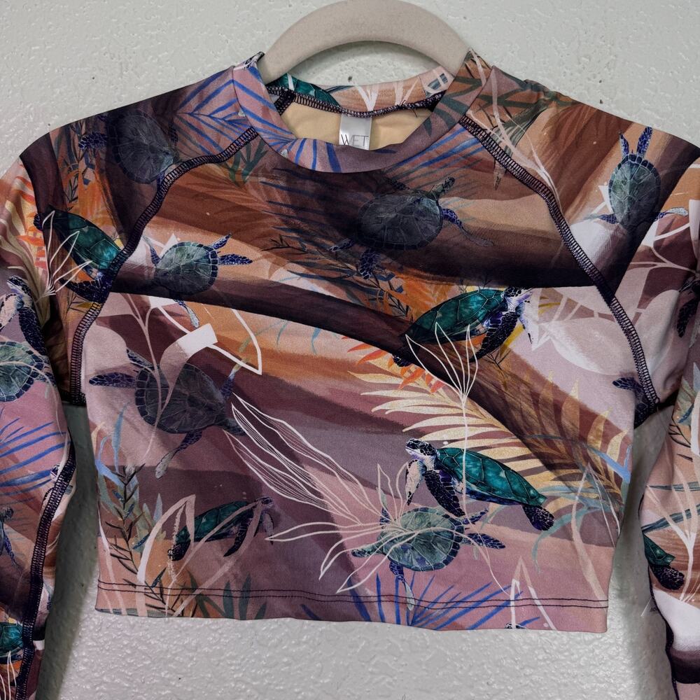 Wet Swimwear Top Womens XS Crop Swim Shirt Rashguard Sea Turtles Resort NEW $108 - Picture 4 of 9